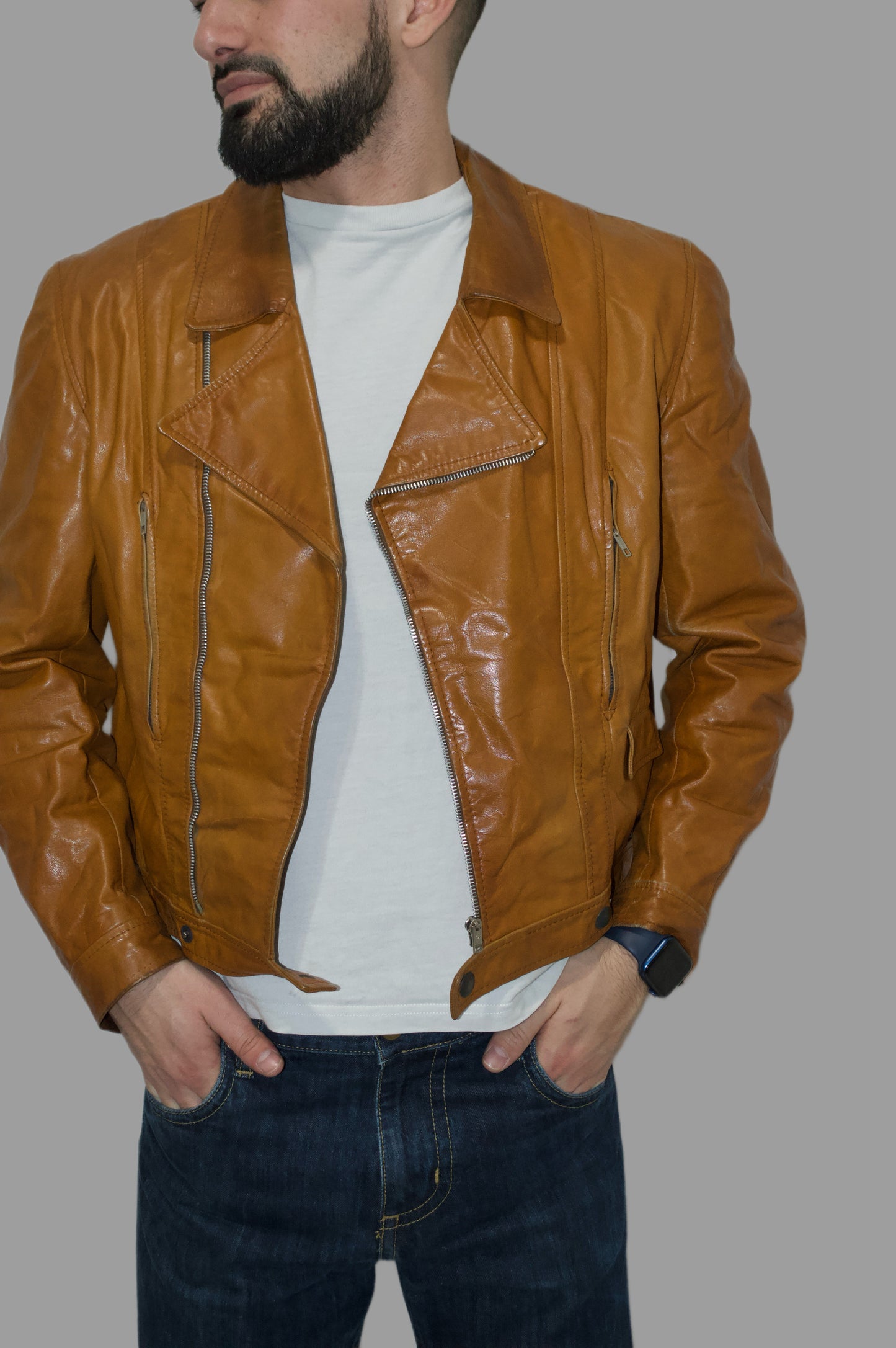 LEATHER BIKER JACKET