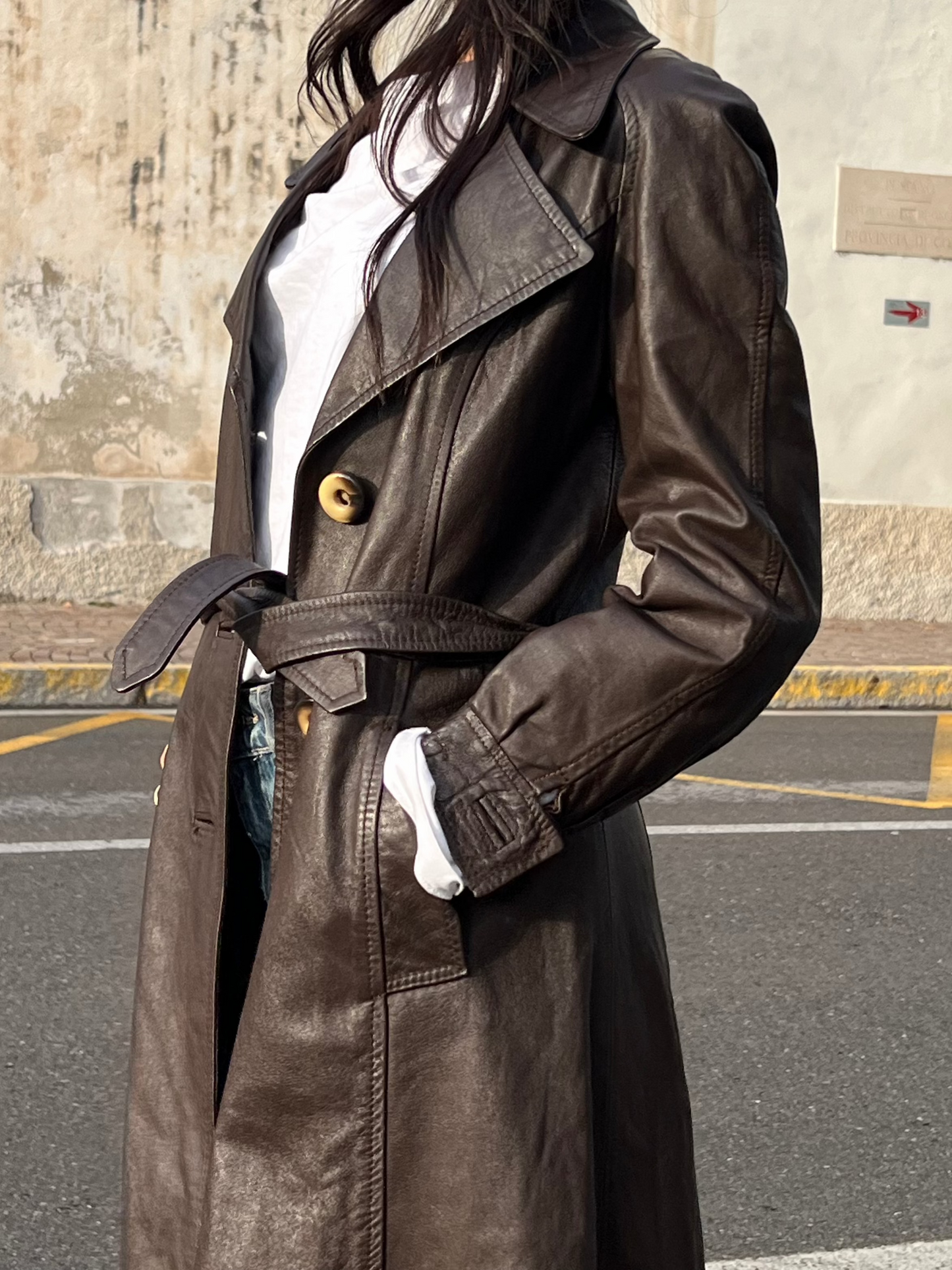 Leather trench